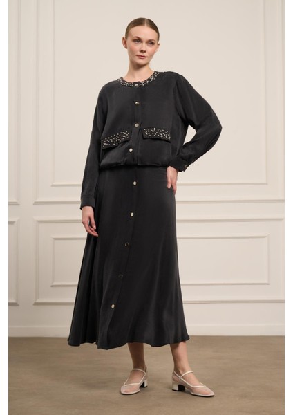 Kadın Cupra Etekli Takım Siyah modelleri