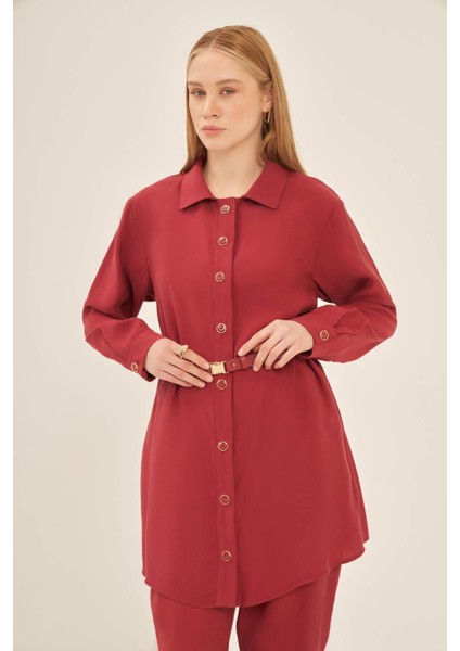 Kadın Pantolonlu Takım Bordo fırsatları