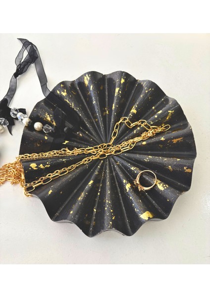 Dalga Formlu Dekoratif Takı, Küçük Obje ve Aksesuarlar Için Şık Sunum Tabağı