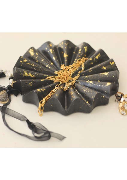 Dalga Formlu Dekoratif Takı, Küçük Obje ve Aksesuarlar Için Şık Sunum Tabağı