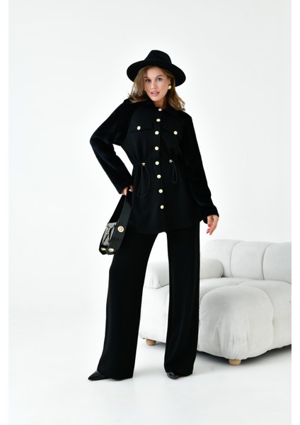 Kadın Kaşmir Takım Siyah fırsatları
