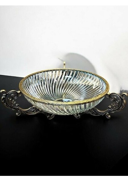 Yuvarlak 30 cm Kulplu Salata Kasesi Antik