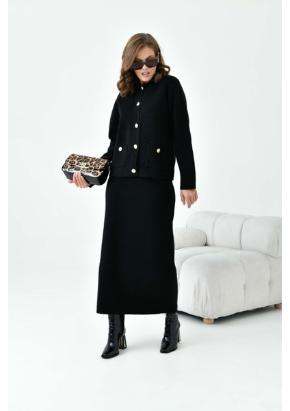 Kadın Cep Detaylı Ikili Takım Siyah indirimleri