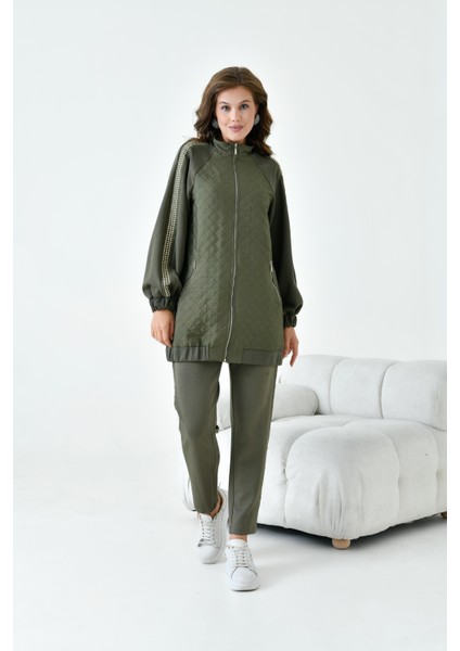 Kadın Kapitone Detay Takım Haki fırsatları