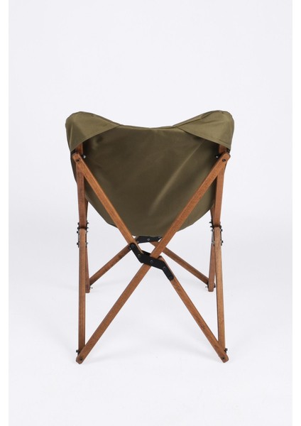 Ahşap Katlanır Masa ve Sandalye Seti, Haki Kılıf, 50X50X50 cm