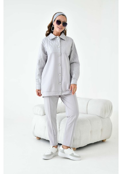 Kadın Capitone Takım Gri modelleri