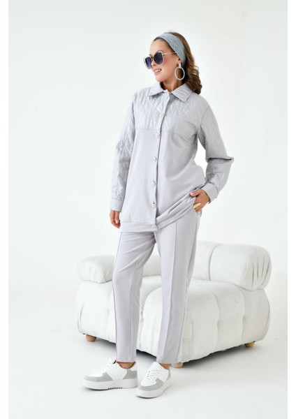 Kadın Capitone Takım Gri fırsatları