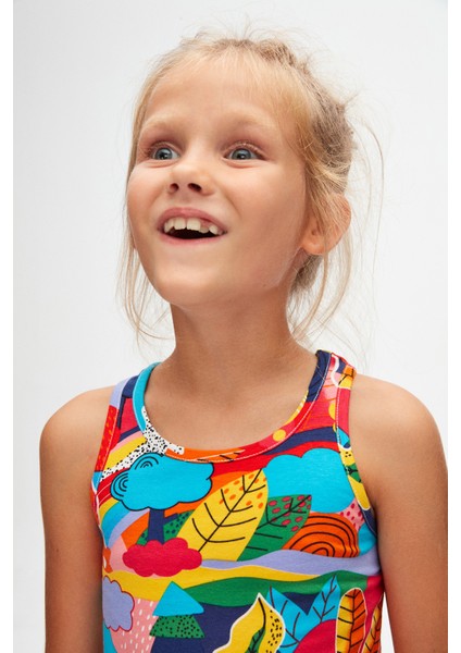 Sunny Garden Kız Çocuk Desenli Kolsuz Tişört modelleri