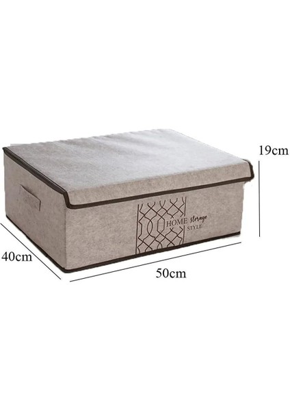 2 Adet Bej Keçe Kapaklı Çok Amaçlı Saklama Kutusu 50X40X19 indirimleri