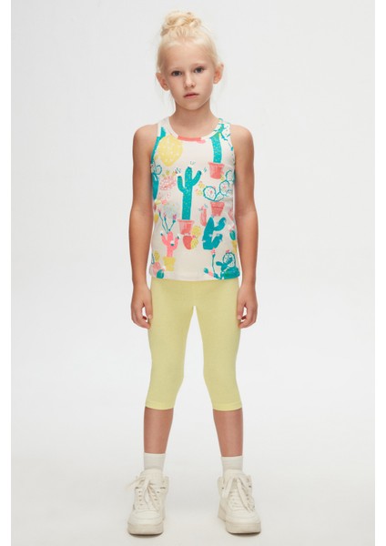 Spring Cactus Kız Çocuk Desenli Kolsuz Tişört