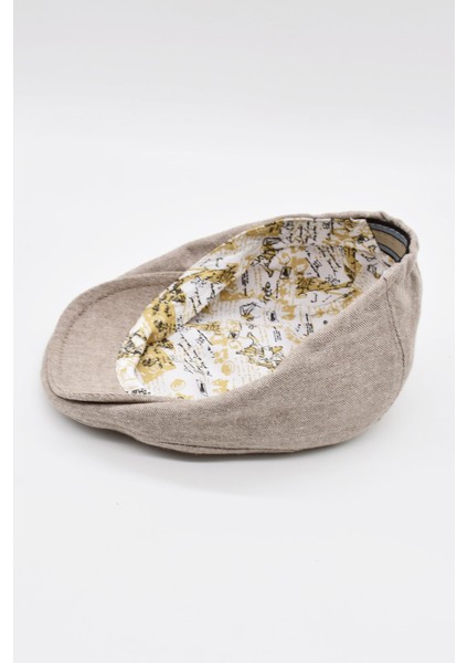 Erkek London Cap 100% Pamuk Gatsby Ivy Kasket Şapka Bej modelleri