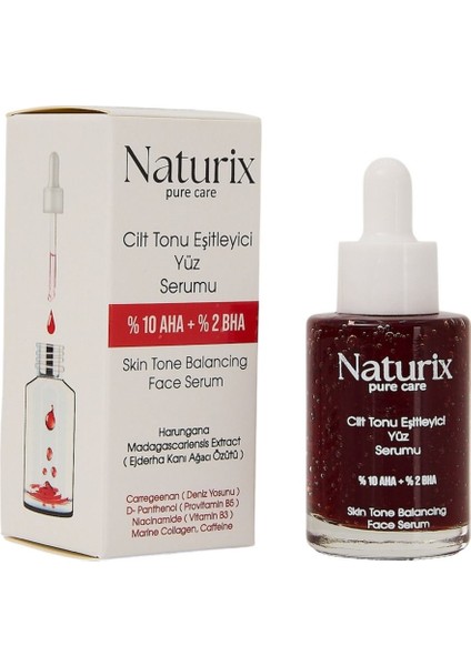 Renk Dengeleyici Serum | %10 Aha + %2 Bha | Kırmızı Peeling Etkisi 30 ml