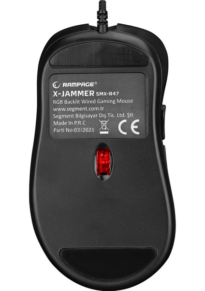 SMX-R47 X-Jammer V2 USB Rgb 12800 Dpi 1000 Hz Oyuncu Mouse-Siyah