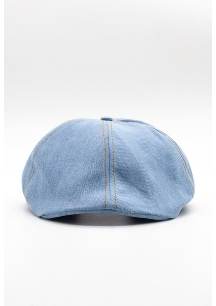 Erkek Ayarlanabilir Tokalı %100 Pamuk Kot Kasket Şapka -Açık Mavi modelleri