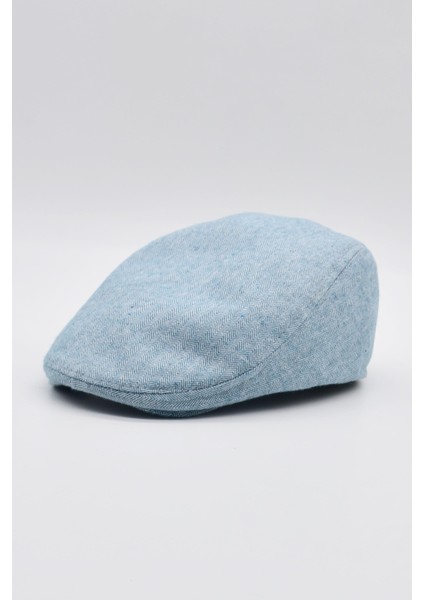 Erkek London Cap 100% Pamuk Gatsby Ivy Kasket Şapka Mavi