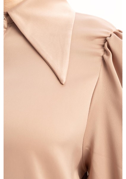 Vizon-Kol Büzgülü Şık Düğmeli Gömlek indirimleri