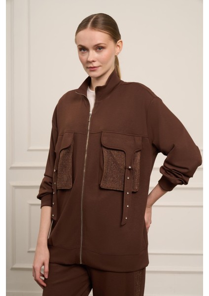 Kadın Pantolonlu Takım Kahve