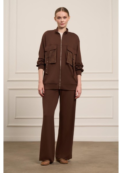 Kadın Pantolonlu Takım Kahve modelleri