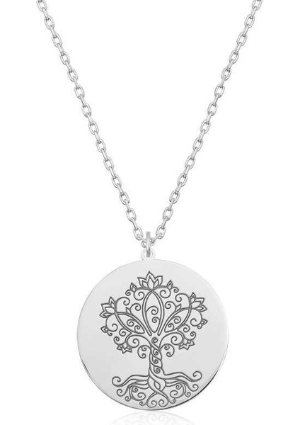 Gümüş Hayat Ağacı Bayan Kolye