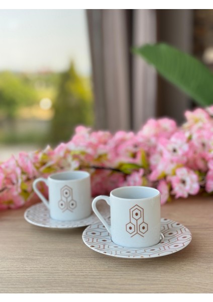 Tamina Desen4 8parça 4 Kişilik Kahve Fincanı 90CC
