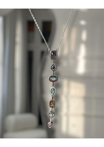 Kadın Paslanmaz Çelik 7 Element Dekolte Y Kolye modelleri