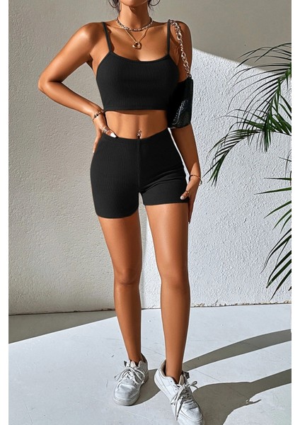 Kadın Siyah Şortlu Kaşkorse Gecelik Takım fiyatları