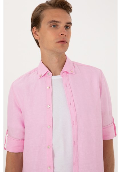 Erkek Açık Pembe Gömlek Desenli 50299597-VR078 fiyatları