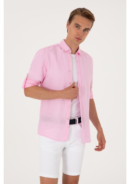 Erkek Açık Pembe Gömlek Desenli 50299597-VR078 modelleri