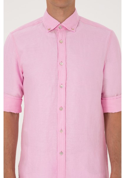 Erkek Açık Pembe Gömlek Desenli 50299597-VR078