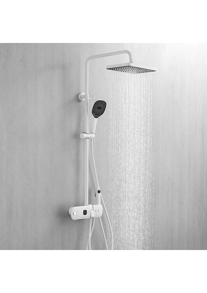 Neptün White Termostatik Dijital Duş Seti