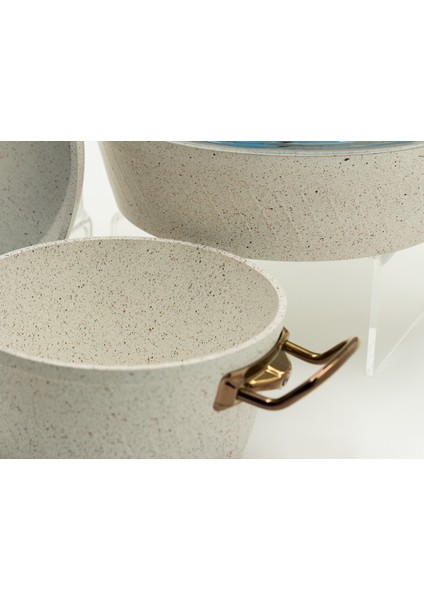 Milena 7 Parça Granit (18-22-26)Cm Tencere & 26CM Tava Set indirimleri