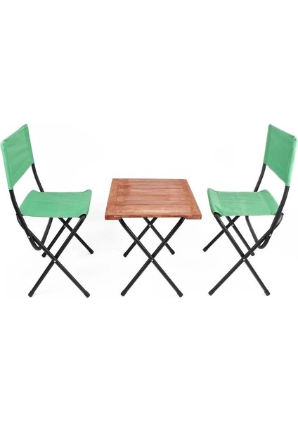 OUT-2080 Ahşap Kamp Tabureli Masa Seti