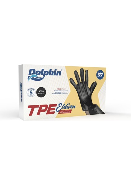Dolphin Siyah Tpe Eldiven S Beden 100 Adet