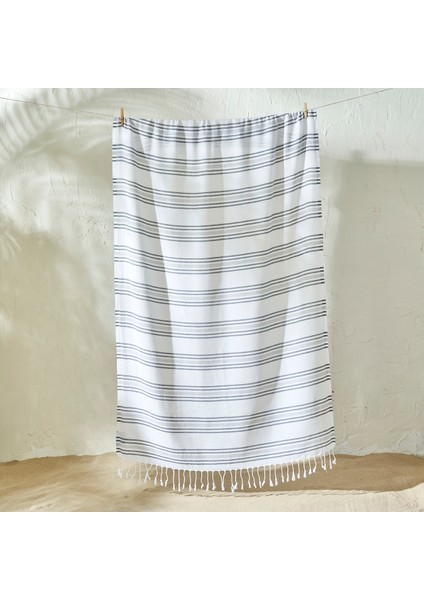%100 Pamuk Stripe Peştamal Gri (90X160 Cm)