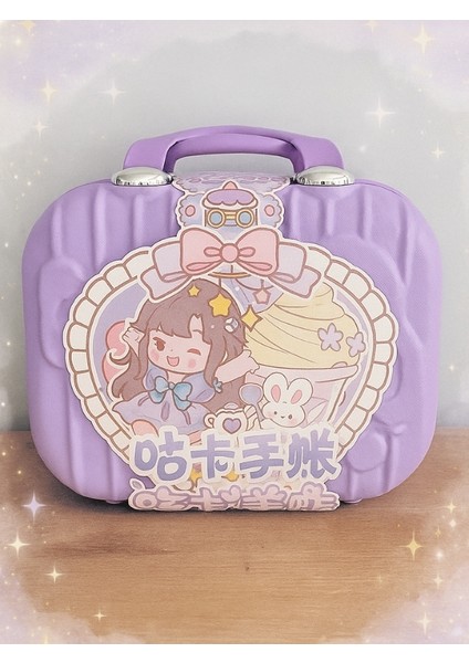 Munıs - Anime Tavşan Tasarımlı Kawaii Sürpriz Hediye Seti Abs Çanta – Sticker, Washi Bant, Kalem Kutulu Set