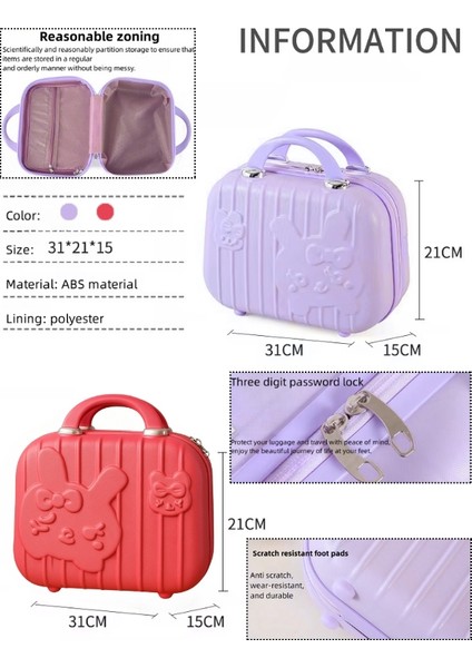 Munıs - Anime Tavşan Tasarımlı Kawaii Sürpriz Hediye Seti Abs Çanta – Sticker, Washi Bant, Kalem Kutulu Set indirimleri