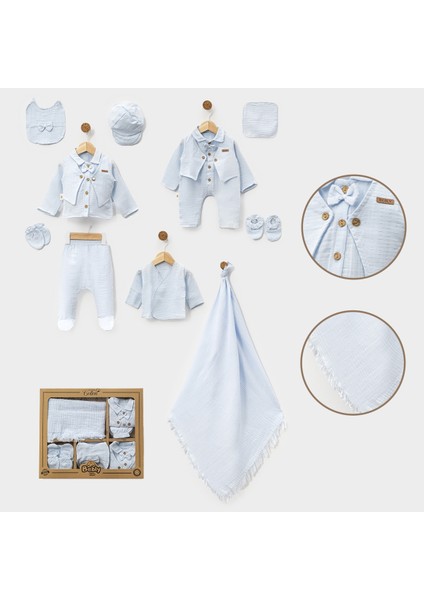 Erkek 0-3 Ay Yenidoğan Bebek Papyonlu Müslin 10LU Set Hastane Çıkışı Zıbın Seti fiyatları
