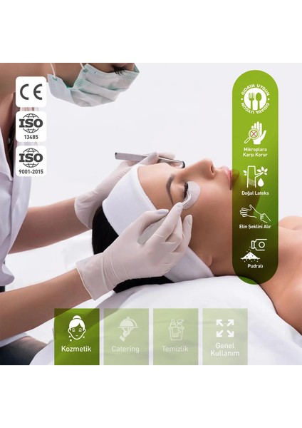 Dolphin Beyaz Lateks Eldiven Pudralı L 100 Adet x 10 Paket