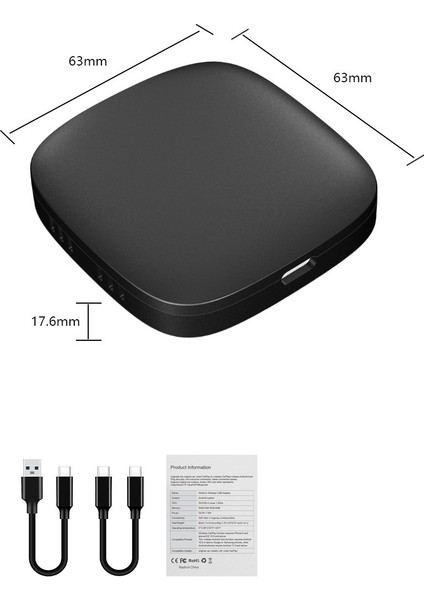 Akıllı Multimedya Kutusu 32GB Android 10 Kablosuz Carplay Ai Box Youtube Netflix Google Playstore
