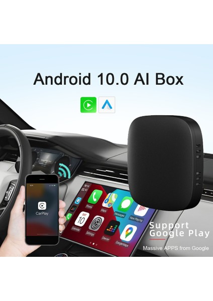 Akıllı Multimedya Kutusu 32GB Android 10 Kablosuz Carplay Ai Box Youtube Netflix Google Playstore