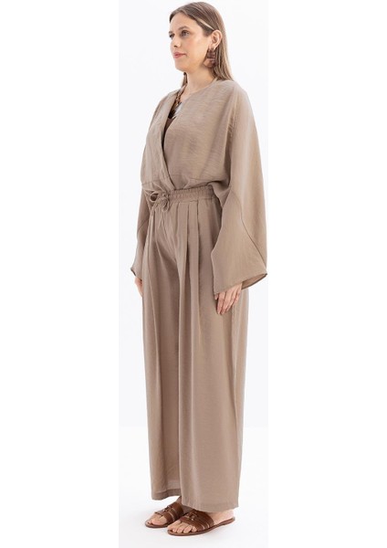 Vizon-Beli Lastikli Palazzo Modal Pantolon fiyatları