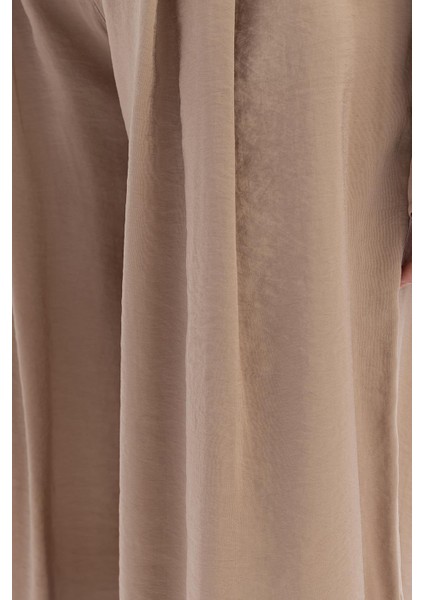 Vizon-Beli Lastikli Palazzo Modal Pantolon fırsatları