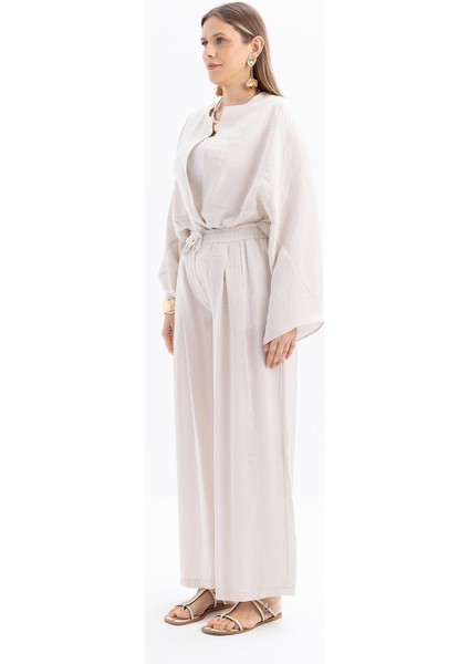 Taş-Beli Lastikli Palazzo Modal Pantolon fiyatları