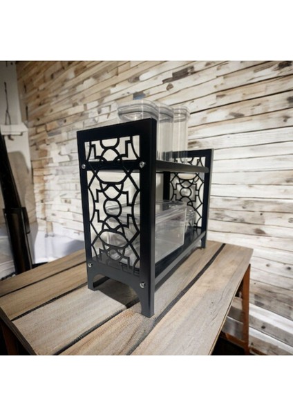 Şık Siyah Çok Katlı Mutfak Rafı, Düzenli ve Zarif Saklama Çözümü fiyatları