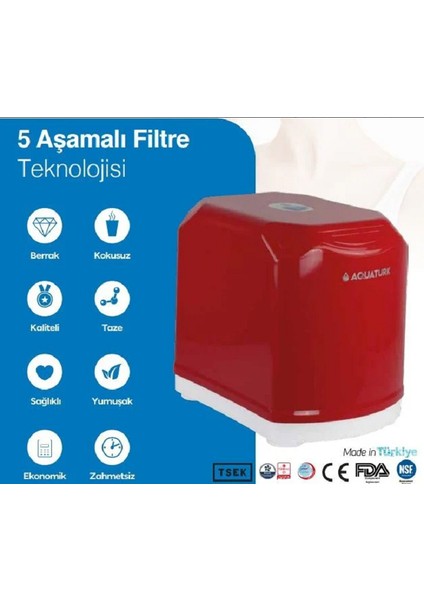 Stilv 5 Aşamalı Pompalı Su Arıtma Cihazları Tezgah Altı 12 Litre Tank Hacimli Arıtma Cihazı