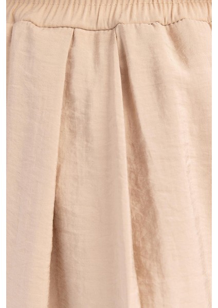 Bej-Beli Lastikli Palazzo Modal Pantolon fırsatları