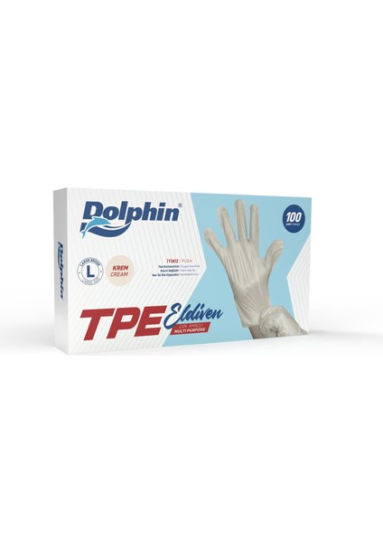 Dolphin Krem Tpe Eldiven L Beden 100 Adet