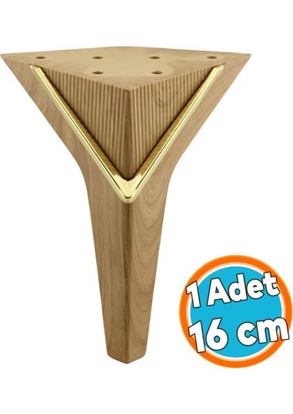 Mobilya Oturma Grubu Kanepe Sehpa Ünite Koltuk Ayağı Baza Ayakları 16 cm Açık Ceviz Gold