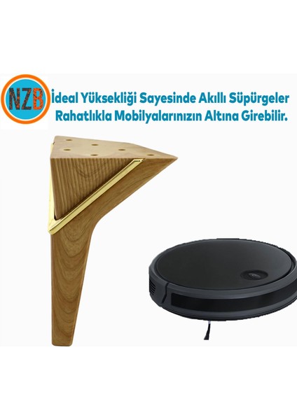 Mobilya Oturma Grubu Kanepe Sehpa Ünite Koltuk Ayağı Baza Ayakları 16 cm Açık Ceviz Gold modelleri