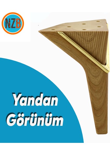 Mobilya Oturma Grubu Kanepe Sehpa Ünite Koltuk Ayağı Baza Ayakları 16 cm Açık Ceviz Gold fırsatları
